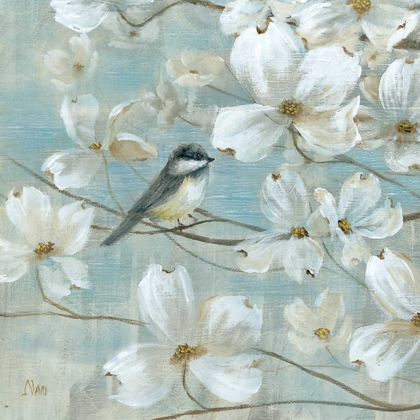 Picture of CHICKADEES AND DOGWOOD