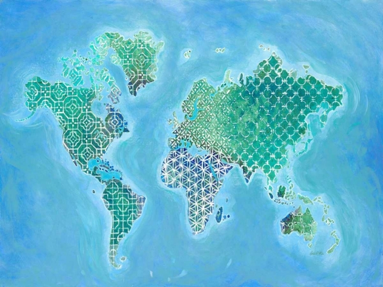 Somerset House Images. GLOBAL PATTERNED WORLD MAP