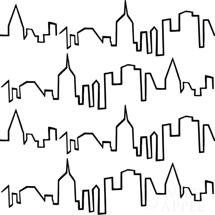 Picture of NY CHIC SKYLINE BLACK ON WHITE