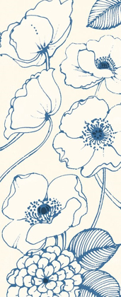 Picture of PEN AND INK FLOWERS ON CREAM PANEL III