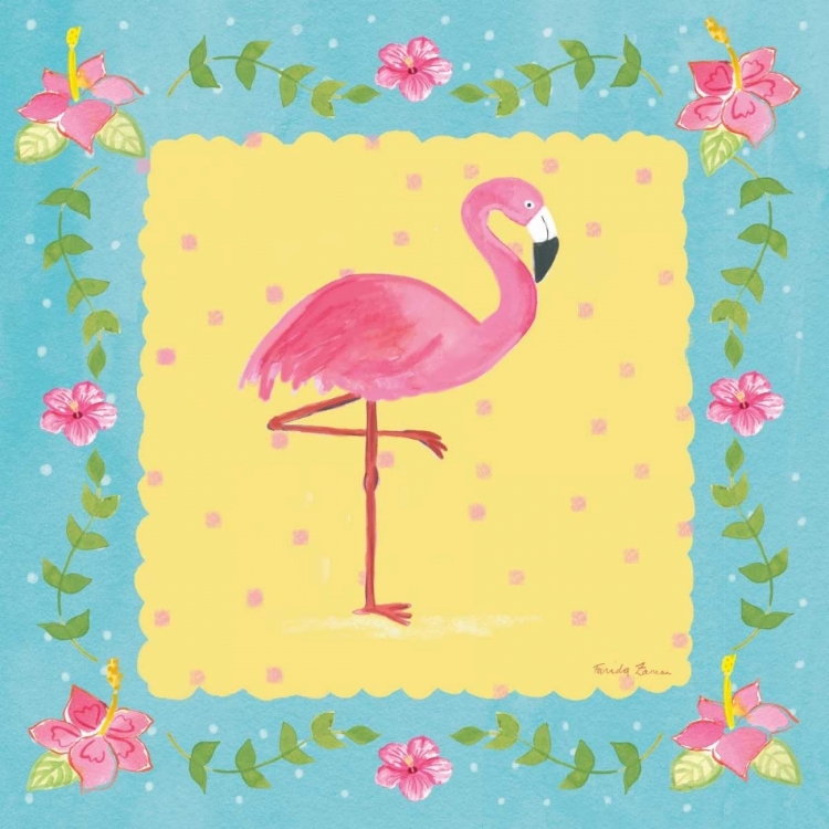 Picture of FLAMINGO DANCE I SQ BORDER