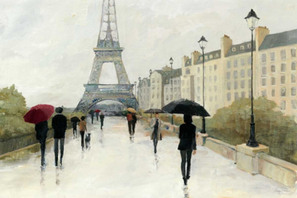 Picture of EIFFEL IN THE RAIN MARSALA UMBRELLA