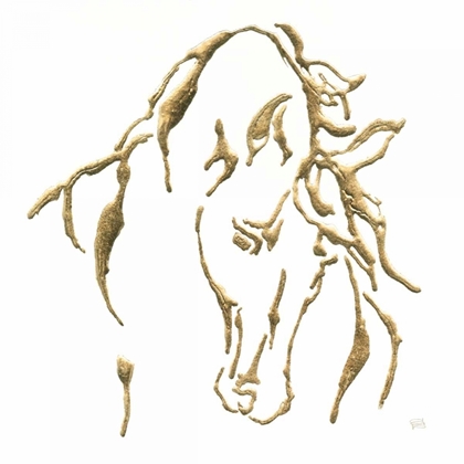 Picture of GILDED STALLION ON WHITE