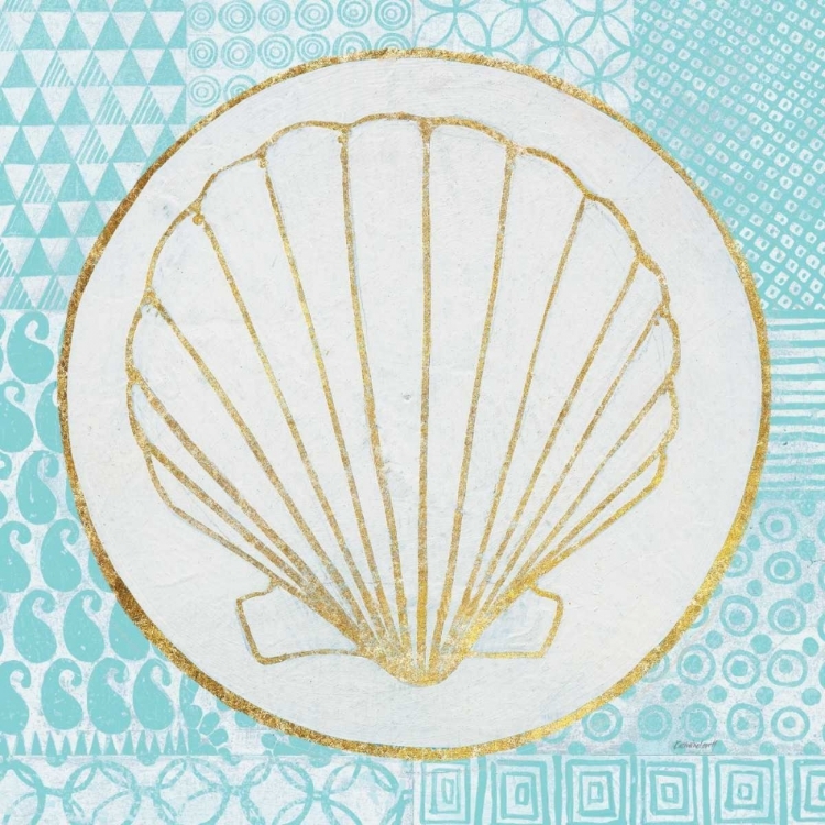 Picture of SUMMER SHELLS II TEAL AND GOLD