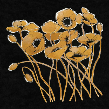 Picture of GOLD BLACK LINE POPPIES I V2