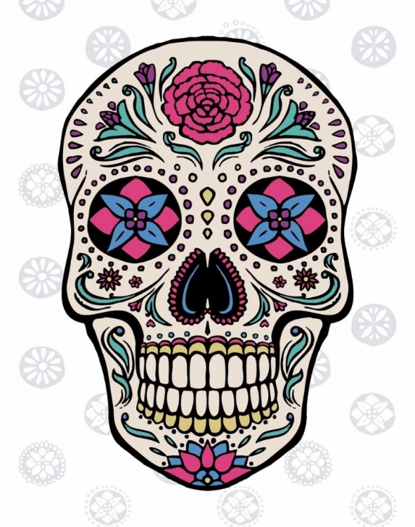 Picture of SUGAR SKULL ON GRAY