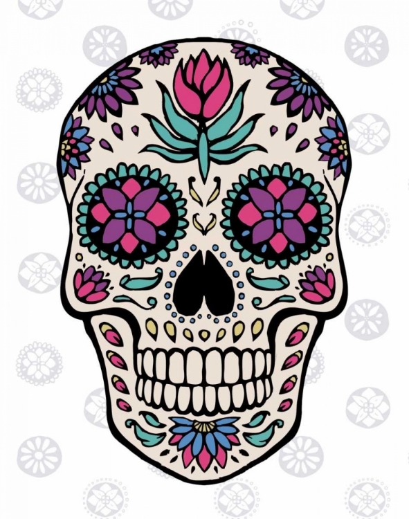 Picture of SUGAR SKULL IV ON GRAY