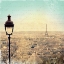 Picture of EIFFEL LANDSCAPE LETTER BLUE I