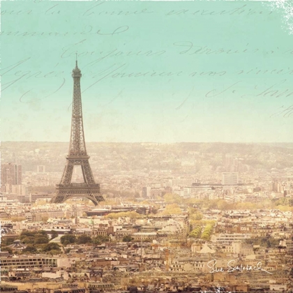 Picture of EIFFEL LANDSCAPE LETTER BLUE II