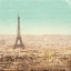 Picture of EIFFEL LANDSCAPE LETTER BLUE II