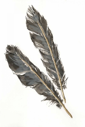 Picture of GOLD FEATHERS III ON WHITE
