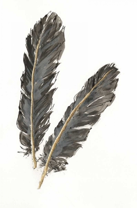 Picture of GOLD FEATHERS IV ON WHITE