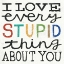 Picture of I LOVE EVERY STUPID THING ABOUT YOU