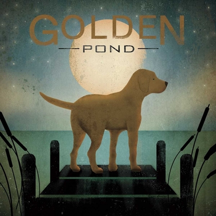 Picture of MOONRISE YELLOW DOG - GOLDEN POND