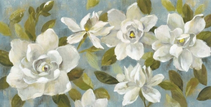 Picture of GARDENIAS ON SLATE BLUE
