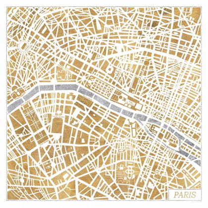 Picture of GILDED PARIS MAP