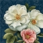 Picture of FLORAL DAMASK III ON INDIGO