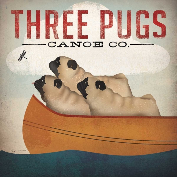 Picture of THREE PUGS IN A CANOE V