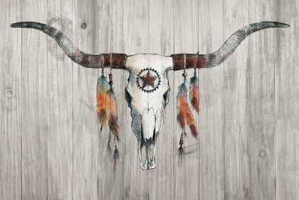 Picture of LONGHORN ON WOOD