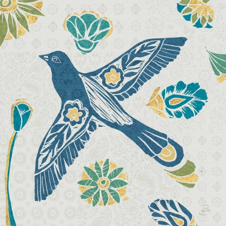 Picture of NORDIC WOODCUT BIRD IFII