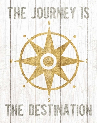 Picture of BEACHSCAPE IV COMPASS QUOTE GOLD NEUTRAL