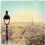 Picture of EIFFEL LANDSCAPE LETTER BLUE I