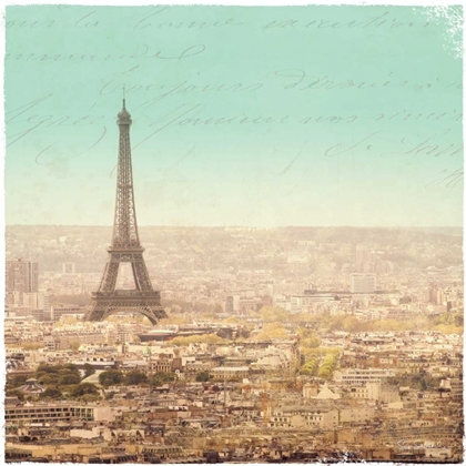 Picture of EIFFEL LANDSCAPE LETTER BLUE II