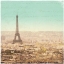 Picture of EIFFEL LANDSCAPE LETTER BLUE II
