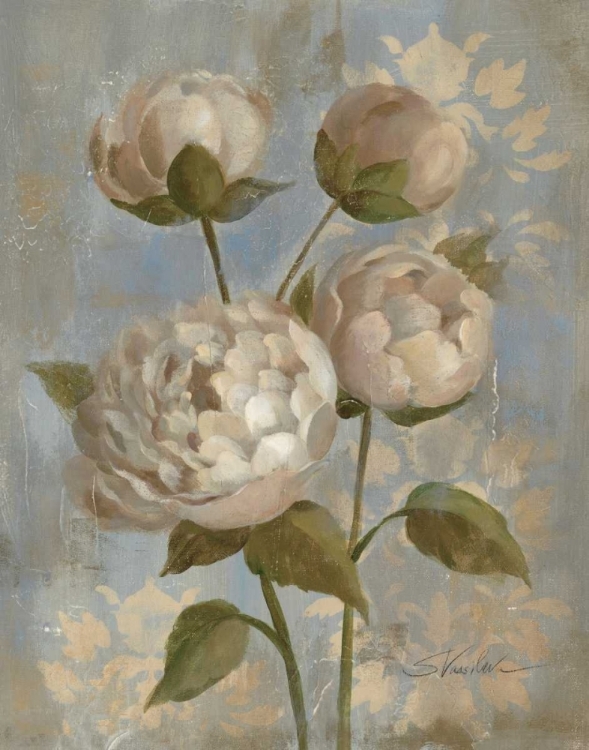 Picture of PEONY ON SOFT BLUE - ORIGINAL