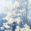 Picture of DOGWOOD BLOSSOMS I INDIGO