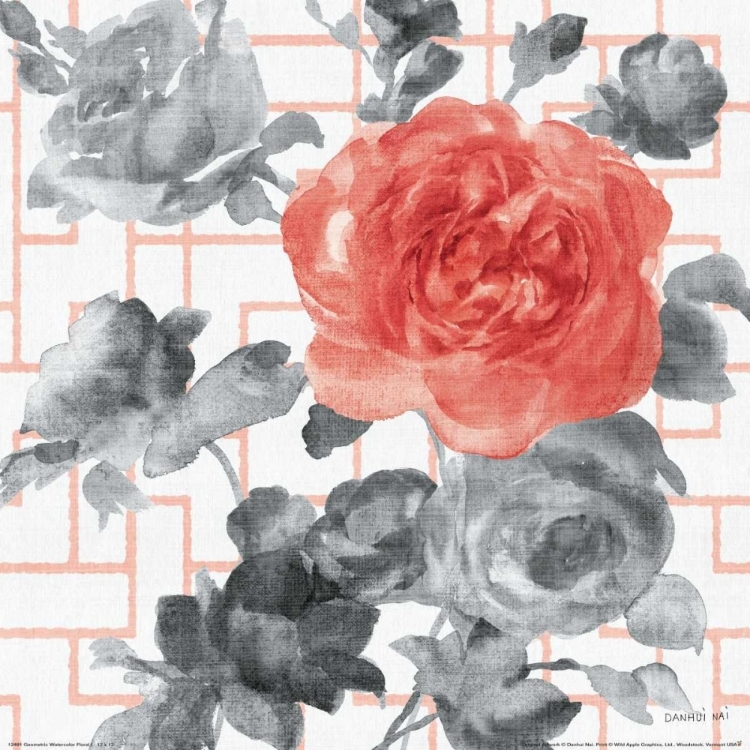 Picture of GEOMETRIC WATERCOLOR FLORAL I