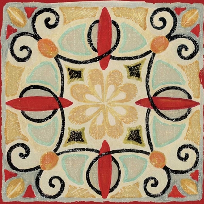 Picture of BOHEMIAN ROOSTER TILE SQUARE II