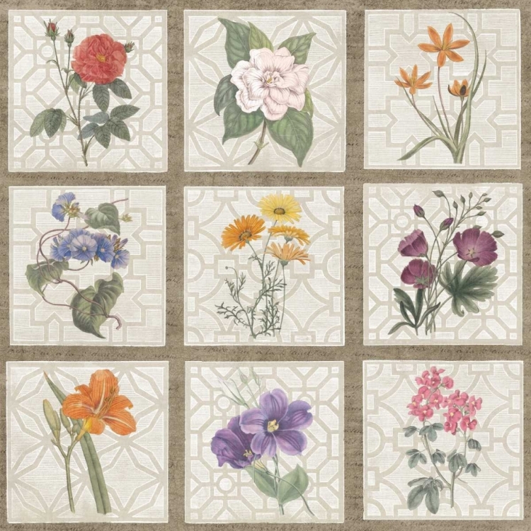 Picture of MONUMENT ETCHING TILE FLOWERS SQUARE I
