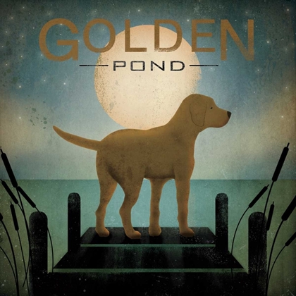 Picture of MOONRISE YELLOW DOG - GOLDEN POND