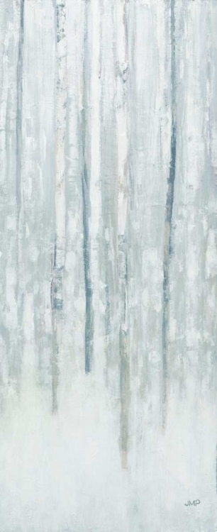 Picture of BIRCHES IN WINTER BLUE GRAY PANEL II