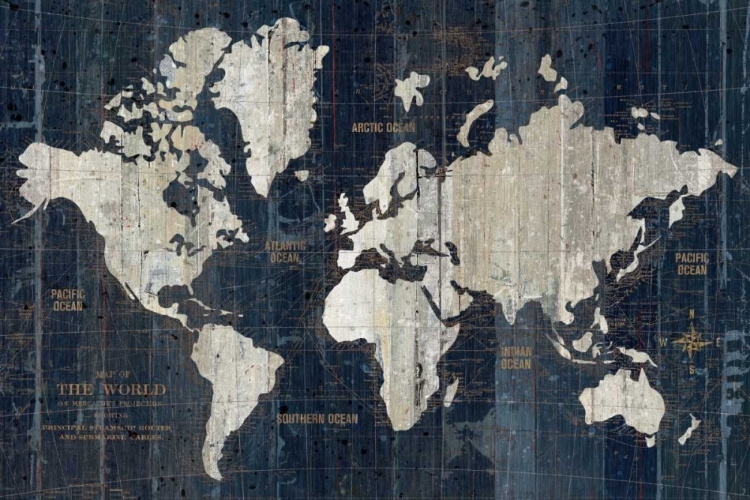 Picture of OLD WORLD MAP BLUE