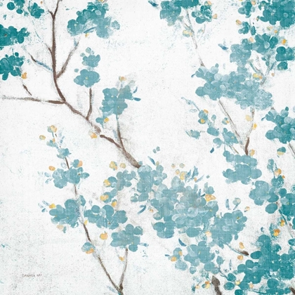 Picture of TEAL CHERRY BLOSSOMS II ON CREAM AGED NO BIRD
