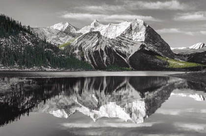 Picture of KANANASKIS LAKE REFLECTION BW WITH COLOR
