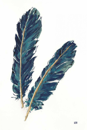 Picture of GOLD FEATHERS IV INDIGO
