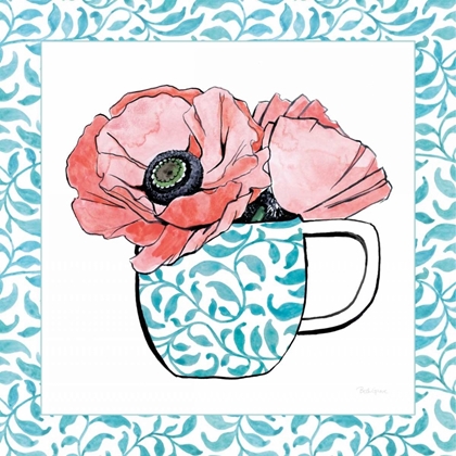 Picture of FLORAL TEACUP II VINE BORDER