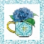 Picture of FLORAL TEACUP III VINE BORDER