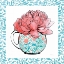 Picture of FLORAL TEACUP I VINE BORDER