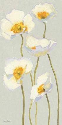 Picture of WHITE ON WHITE POPPIES PANEL II