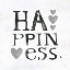 Picture of HAPPINESS GRAY HEARTS