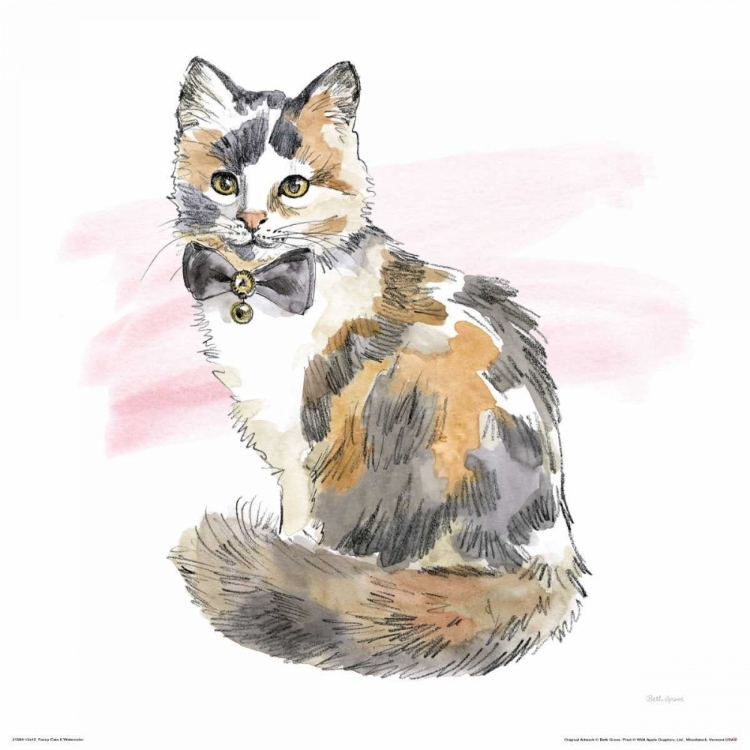 Picture of FANCY CATS II WATERCOLOR