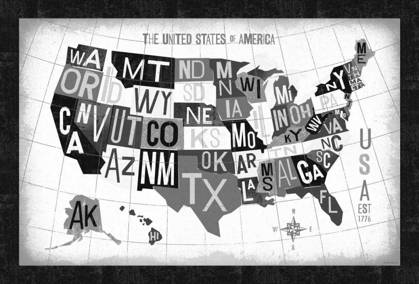 Picture of LETTERPRESS USA MAP DARK