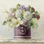 Picture of TULIPS IN AUBERGINE HATBOX