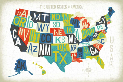 Picture of LETTERPRESS USA MAP