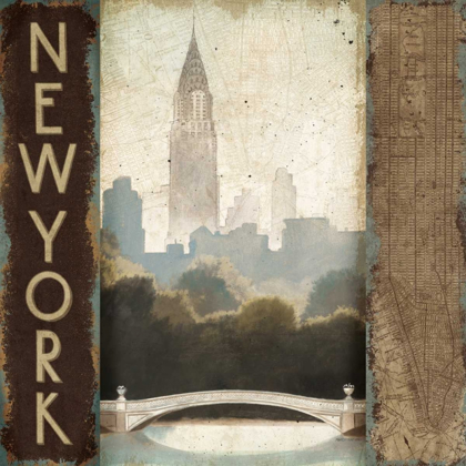 Picture of CITY SKYLINE NEW YORK VINTAGE SQUARE