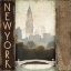 Picture of CITY SKYLINE NEW YORK VINTAGE SQUARE